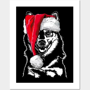 Funny Pomsky Santa Christmas dog mom Posters and Art